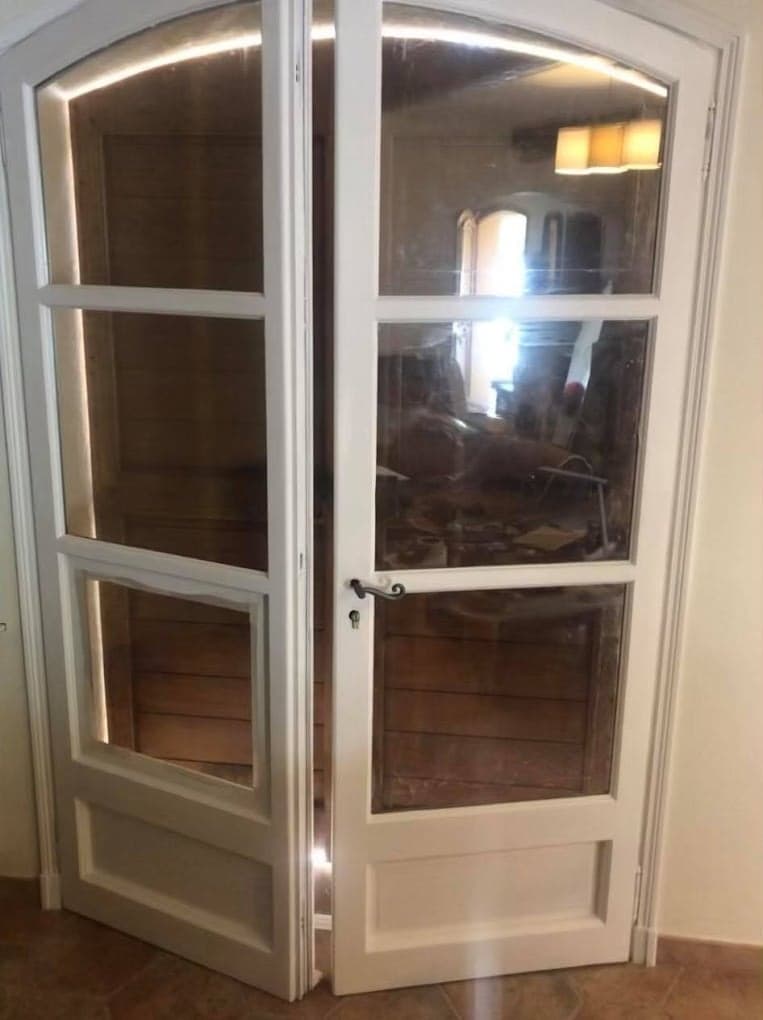 Double porte intérieure vitrée blanche